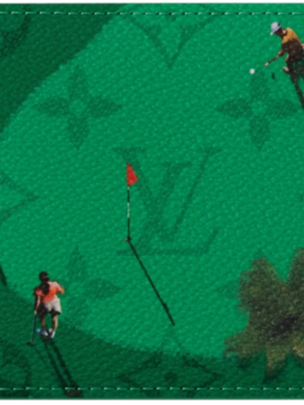 Louis Vuitton Green Saffiano Leather Card Wallet